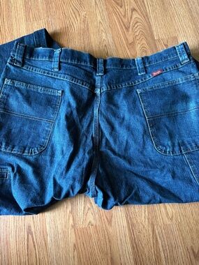 Men's Wrangler Dark Wash Carpenter Jeans - Blue Denim 40 x 32